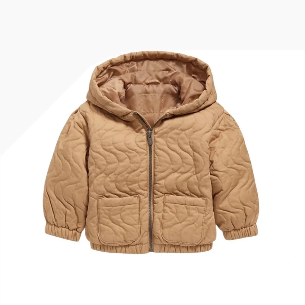 Old Navy Toddler Quilted Hooded Jacket Graham candy color‎ NEW 5T